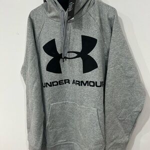 Under Armour Men's Gray Hoodie with Black Emblem